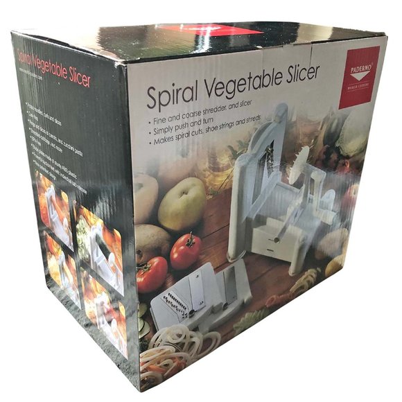 Paderno World Cuisine 3 Steel Blade Vegetable Slicer/Spiralizer, Counter-Mounted - Picture 7 of 13